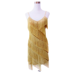 Tassel Dress Fringe Flapper Dress C-Neck Sequin