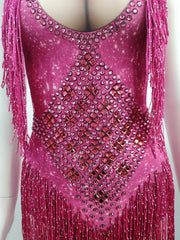 6 Colors Sparkly Rhinestones Tassel Leotard