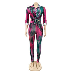 ARTSY Tied Front Crop Top And Legging Set