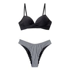 Push Up Floral Wrap Bikini Sets