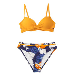 Push Up Floral Wrap Bikini Sets