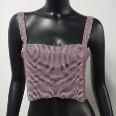 Glitter Nightclub Backless Rhinestone Tank Top