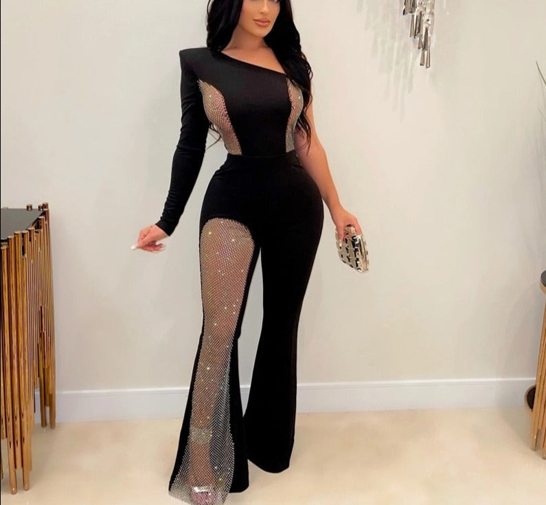 Hollow Out Wide Legs Crystal Jumpsuit Main image