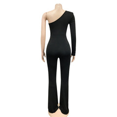 Hollow Out Wide Legs Crystal Jumpsuit