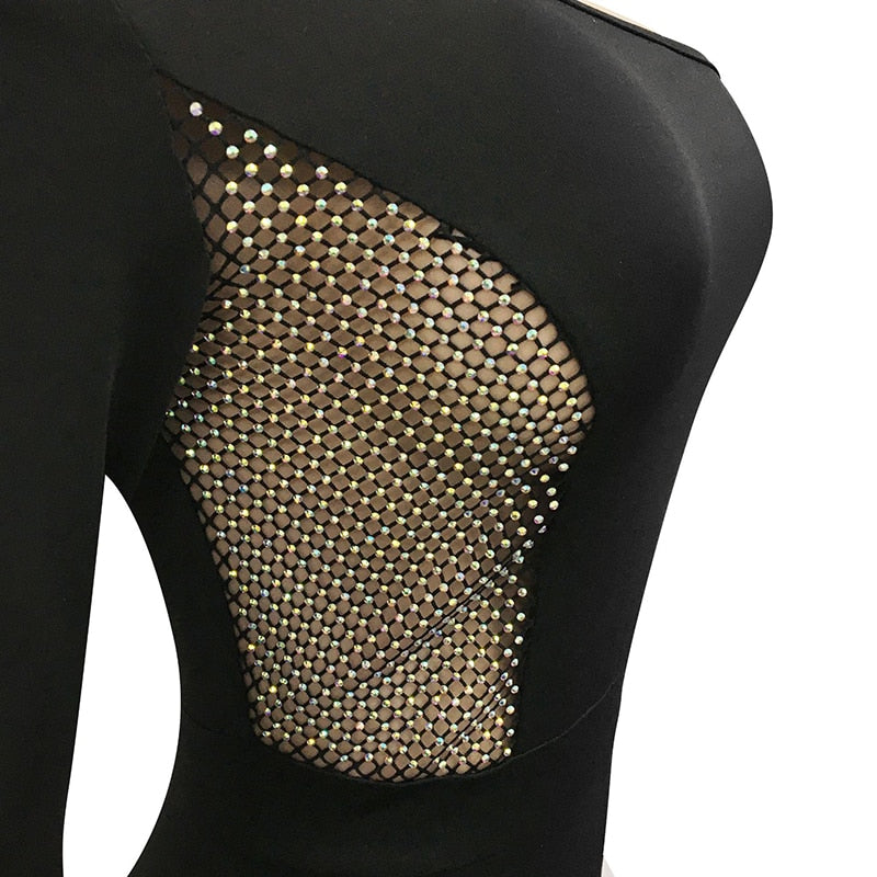 Hollow Out Wide Legs Crystal Jumpsuit