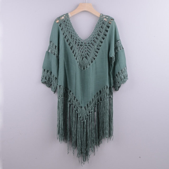 Solara Crochet Beach Cover-Up One-piece