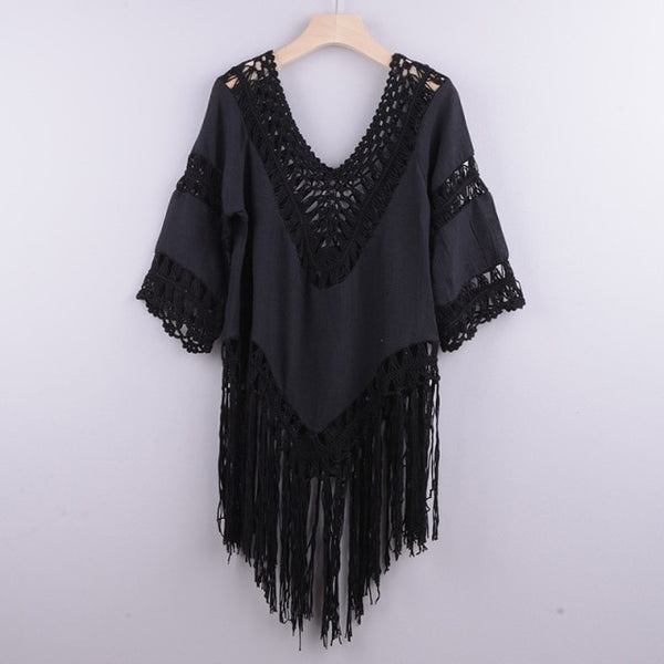 Solara Crochet Beach Cover-Up One-piece