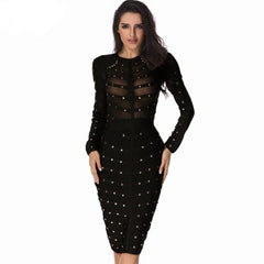 Black Lace Bandage Dress