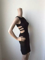 Bandage Black Sexy Empire Hollow Out V-Neck Sleeveless