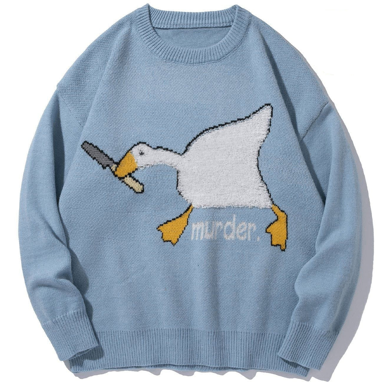 Murder Goose Pattern Knitted Sweater