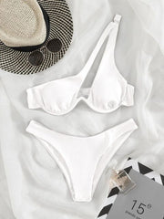 Rib Bikinis Women Push Up Swimsuit Two Piece