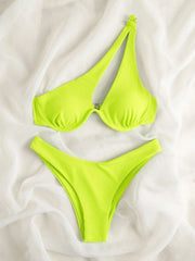 Rib Bikinis Women Push Up Swimsuit Two Piece