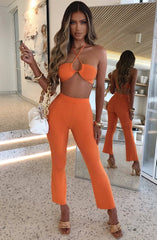 Ribbed Knit Two Piece Pants Set