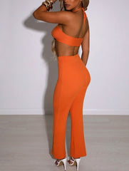 Ribbed Knit Two Piece Pants Set