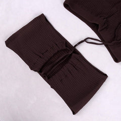 Ribbed Knit Two Piece Pants Set