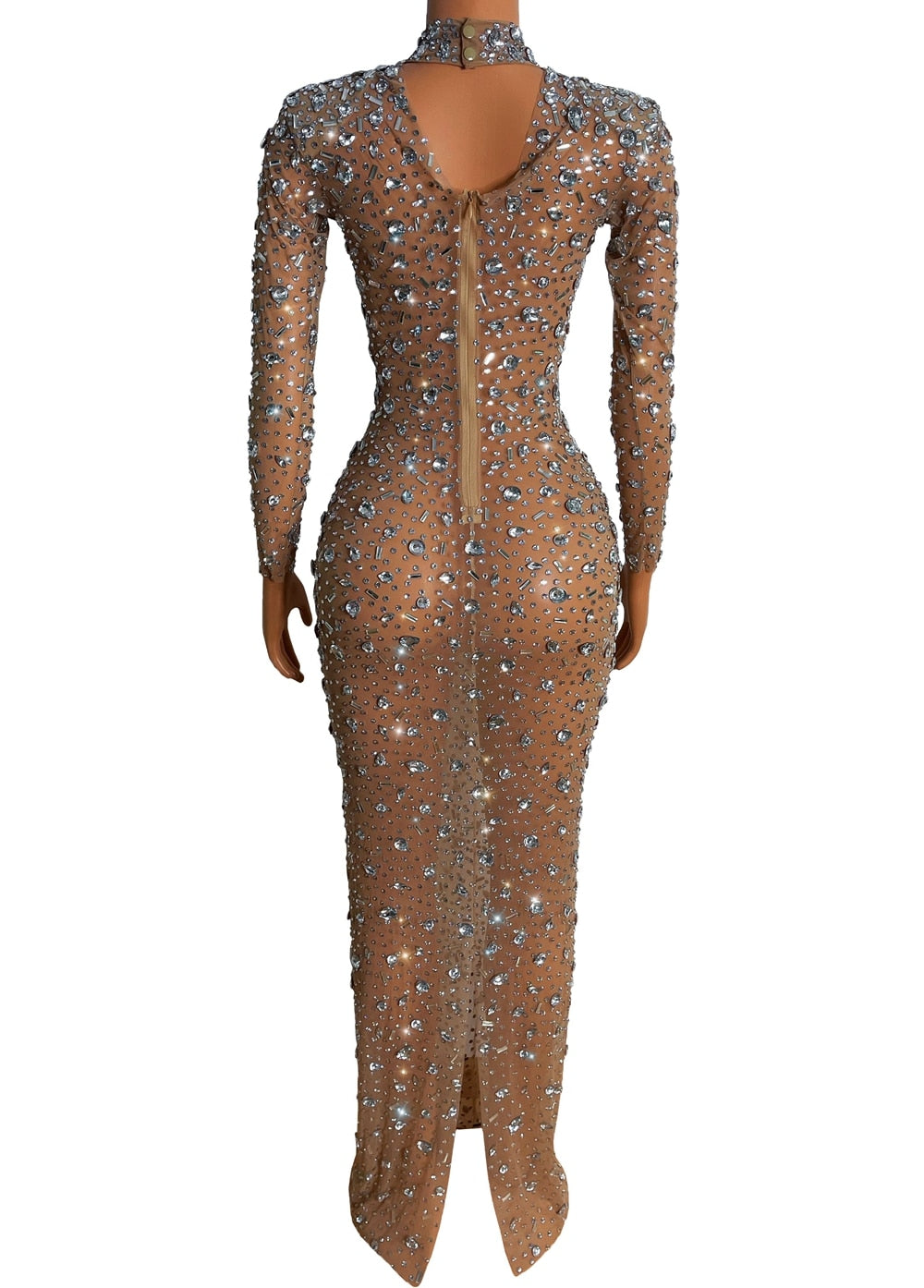 Celestia Crystal Illusion Evening Gown