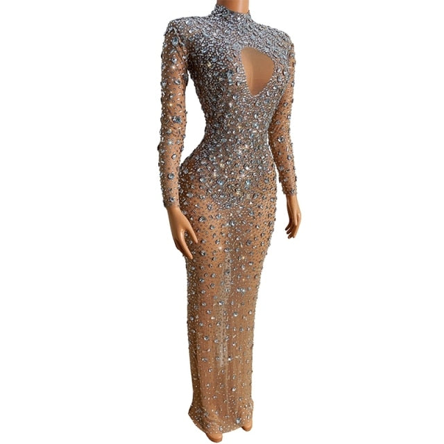 Celestia Crystal Illusion Evening Gown