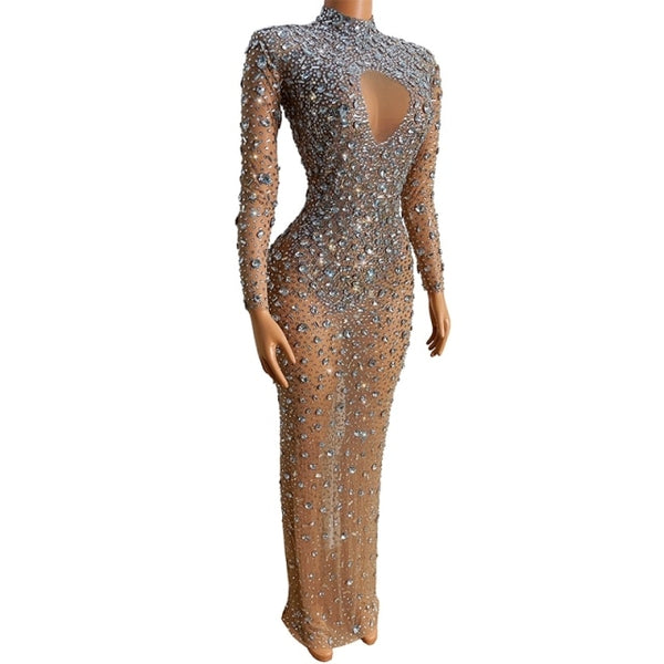 Celestia Crystal Illusion Evening Gown