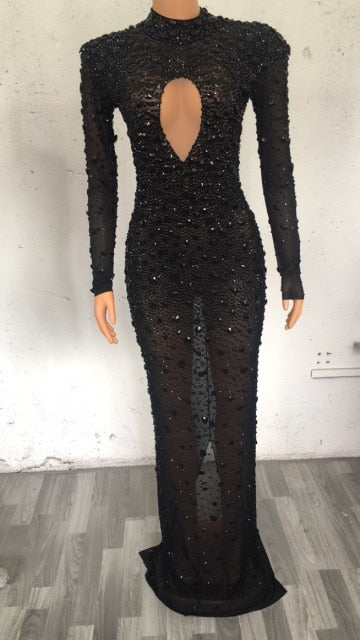Celestia Crystal Illusion Evening Gown