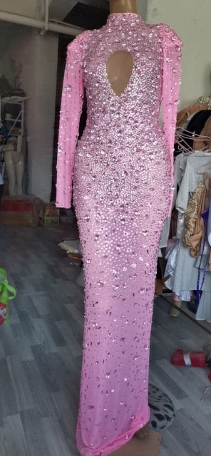 Celestia Crystal Illusion Evening Gown
