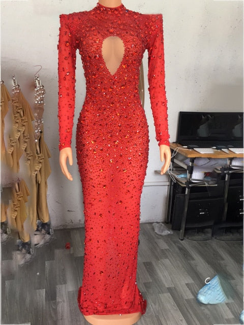 Celestia Crystal Illusion Evening Gown