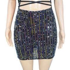 Chic Halter Neck Cut-Out Sequins Short Party Dress