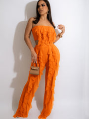 Sleeveless Ruffles Pant Set Two-Piece