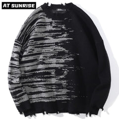 Harajuku Sweater Couples Retro Illusion Print Pullover