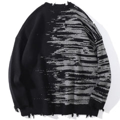 Harajuku Sweater Couples Retro Illusion Print Pullover