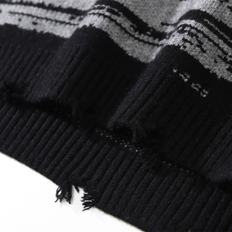 Harajuku Sweater Couples Retro Illusion Print Pullover