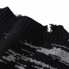 Harajuku Sweater Couples Retro Illusion Print Pullover