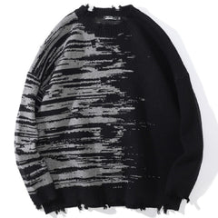 Harajuku Sweater Couples Retro Illusion Print Pullover