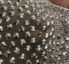 Full Silver Rhinestones Birthday Dress Sparkly Stones