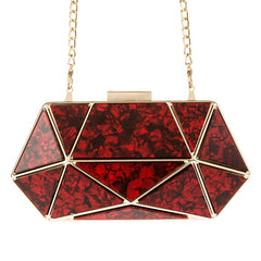 Brown Blue Red White Color Acrylic Clutches