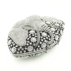 Luxury Crystal Silver elephant Clutch
