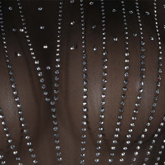 Rhinestone Dress Women Elegant Midi Bodycon