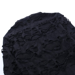Gothic Black Long Sleeve Ripped Bodycon mini dress