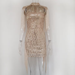 Tassel Cloak Sleeve Party Dress